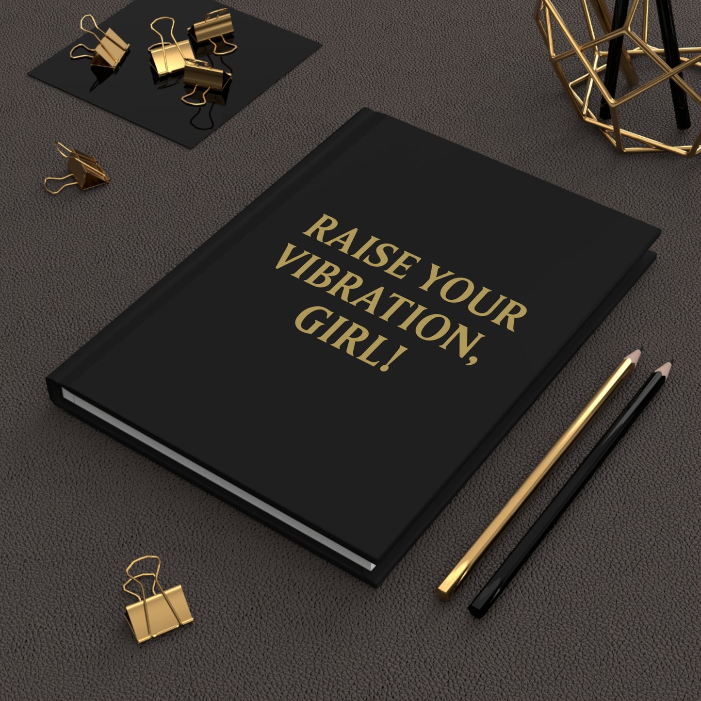 Raise Your Vibration Girl Hardcover Journal Matte