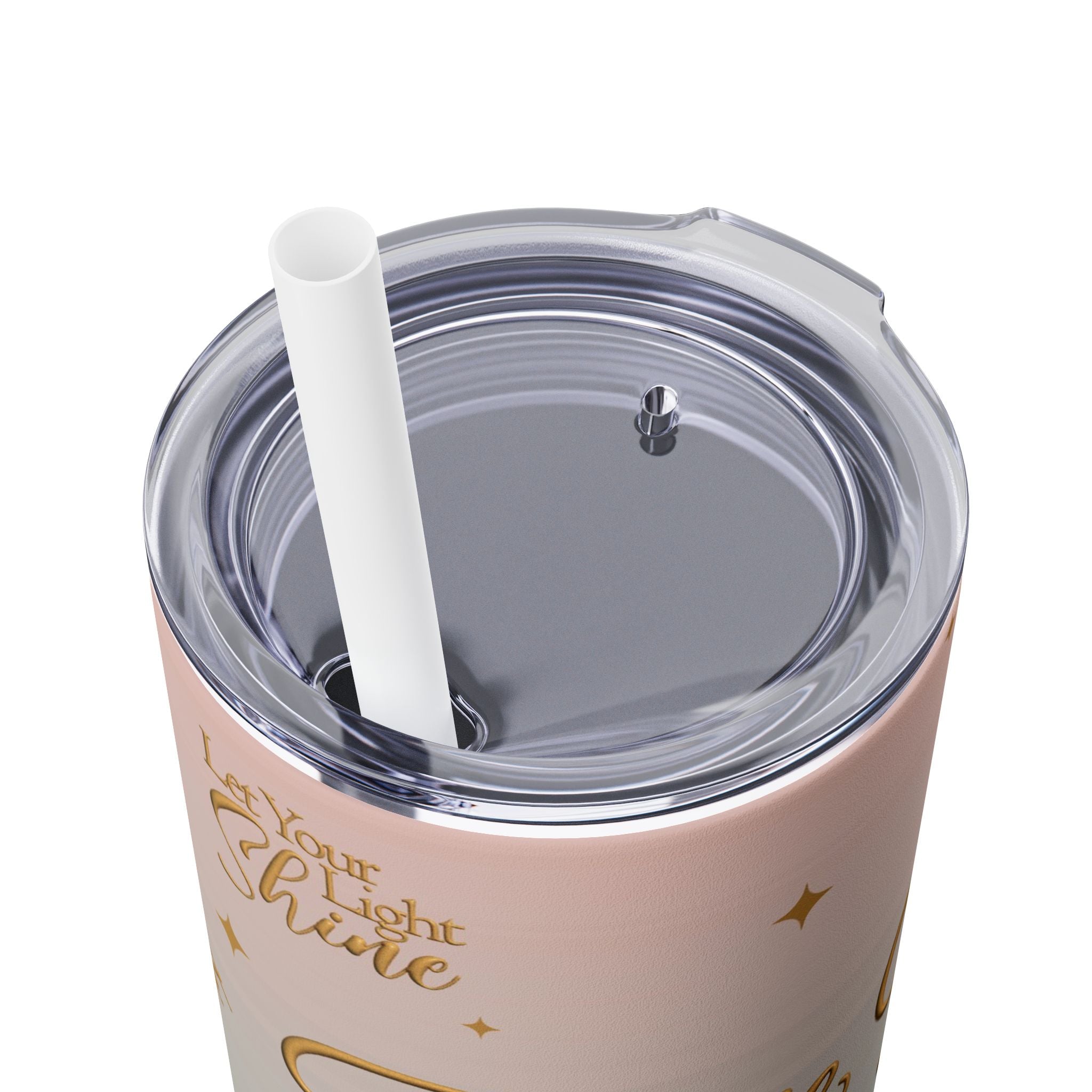 Raise Your Vibration Girl Skinny Tumbler with Straw, 20oz