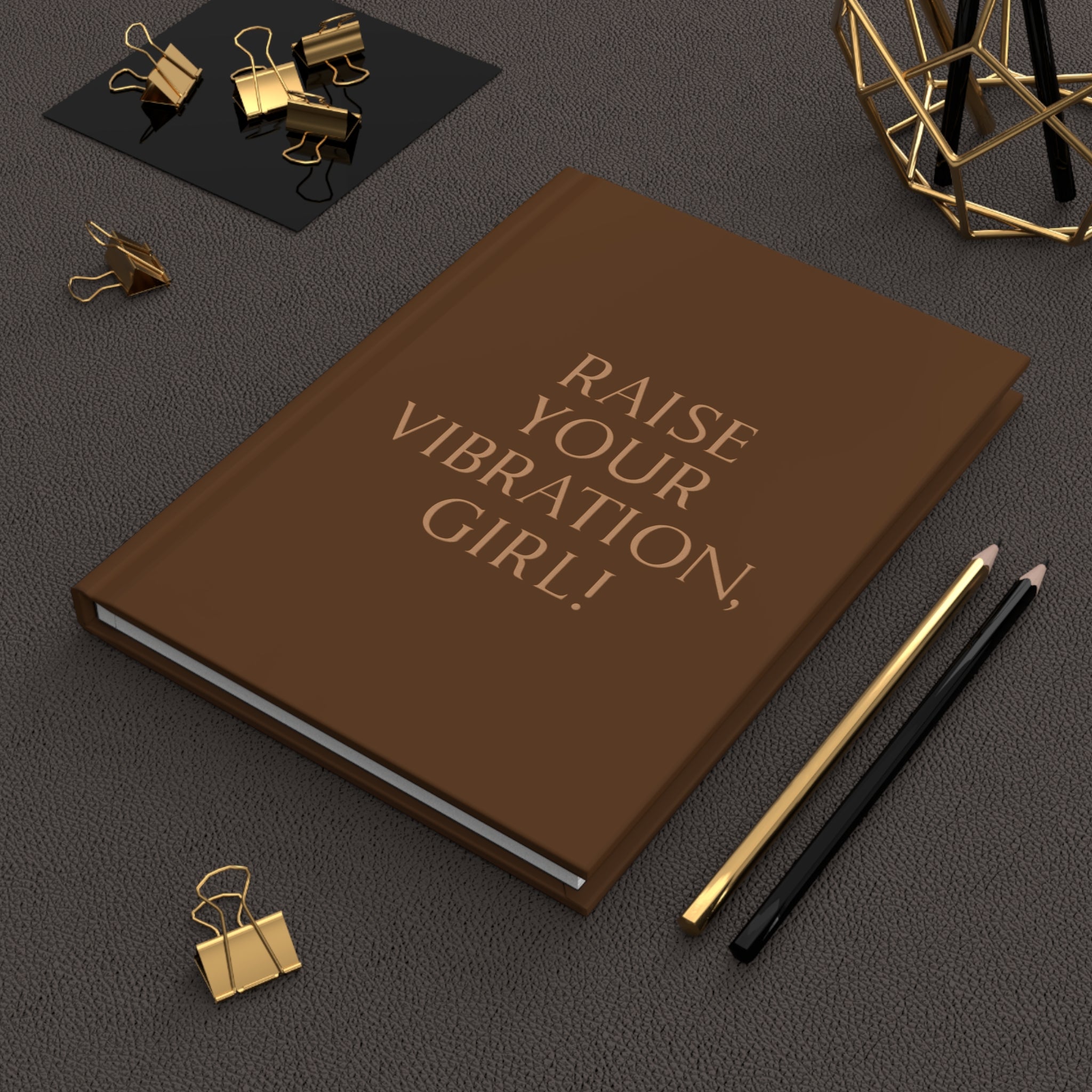 Raise Your Vibration Girl Hardcover Journal Matte